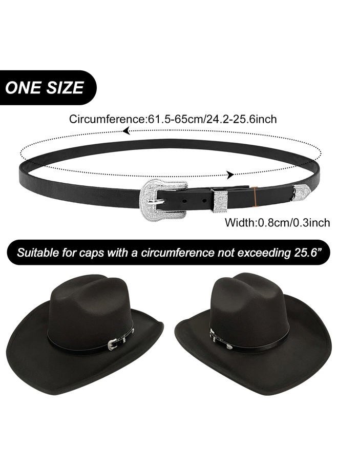RainFlowwer Hat Band for Men, Cowboy Hat Band for Women, Black, M - Image 4