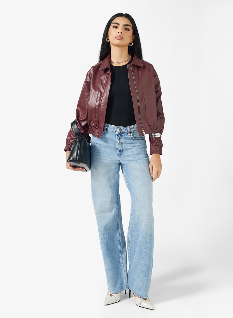 ELLA Cropped PU Jacket - Image 4