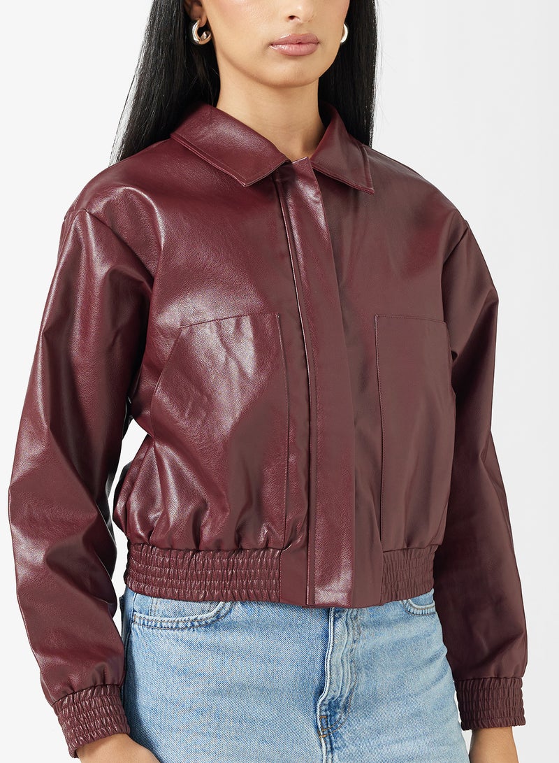 ELLA Cropped PU Jacket - Image 3