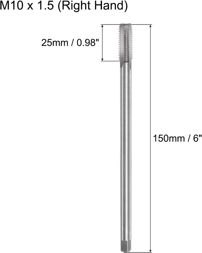 uxcell Metric Thread Tap M10 x 1.5 H2 150mm Extra Long Straight Flute Screw Thread Milling Machine Taps Threading Tapping Repair Tool - Image 2