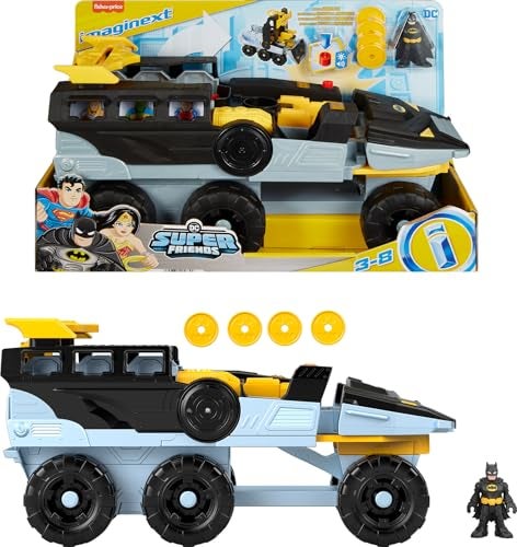 imaginext FisherPrice Imaginext DC Super Friends Batman Toys Transforming BatTank with Lights Sounds Figure Projectiles for Preschool Kids Ages 3 Years - Image 1