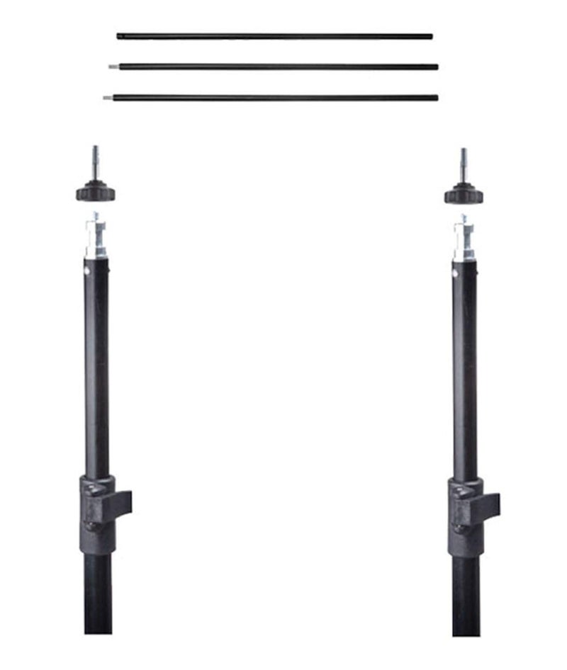 Sonia Curtain Rods with Conversion Adapter Convert The Light Stand into a Background System 3 Feet Each Rod (3 Pcs Set) - Image 1