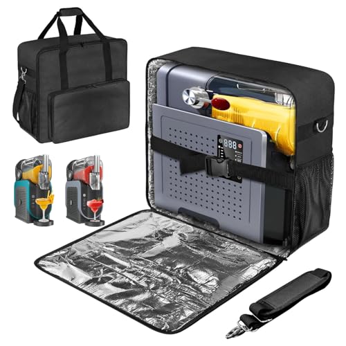BOHEMIABY 2025Thermal Slushie Machine Carrying Bag Large Portable Slushie Carrying Case for Ninjaa Fs301 Fs300 Large Opening Design Thick Padding Removable Shoulder Strap Accessory Bag Black - Image 1