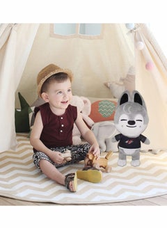 Excefore Plush Toy Stray Kids Stuffed Toy Gray Wolf Stuffed Animals Toy, Soft Plush Doll for Kids Adults Boy Girls Soft Stray Plush Birthday Gifts for Kids  - Image 5