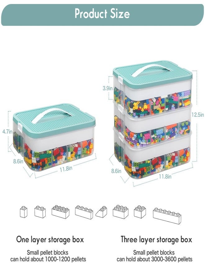 Douorgan Toy Storage Organizer for Lego Stackable Organizer Bins with Compartments Portable Containers with Lids Building Blocks Miniature Organizer Storage Box Toy Chest Case (1 Layer) - Image 5