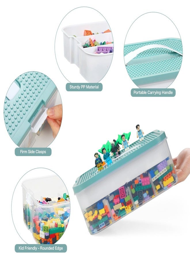 Douorgan Toy Storage Organizer for Lego Stackable Organizer Bins with Compartments Portable Containers with Lids Building Blocks Miniature Organizer Storage Box Toy Chest Case (1 Layer) - Image 4
