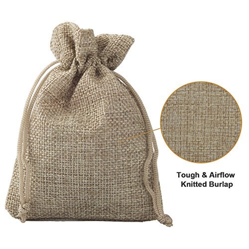 ADVcer Burlap Bags with Drawstring Set, 5.5 x 4 and 4.8 x 3.5, Sacks 20 for Small Favor, Gift, Treat, Goodie, Party, Jewelry, Little Sachet, Coffee Bean, Mini Decor, Craft, Candy, Tea Storage (Linen) - Image 3