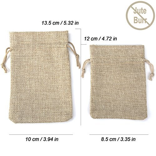 ADVcer Burlap Bags with Drawstring Set, 5.5 x 4 and 4.8 x 3.5, Sacks 20 for Small Favor, Gift, Treat, Goodie, Party, Jewelry, Little Sachet, Coffee Bean, Mini Decor, Craft, Candy, Tea Storage (Linen) - Image 5