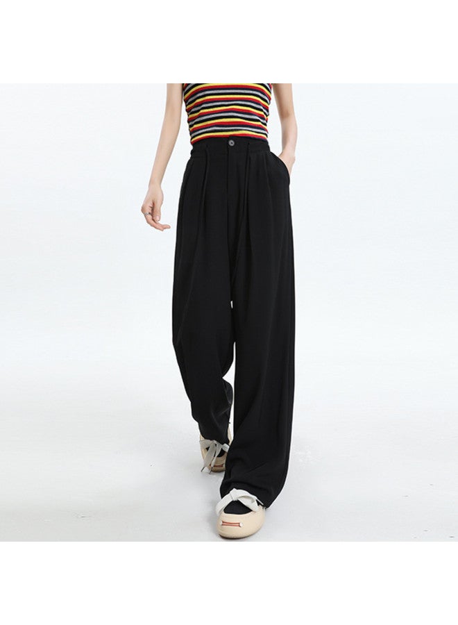 XINYANG Slim Wide-leg Pants For Women 2025 Summer - Flowy Straight-leg Trousers, Petite-friendly High-waisted Office Pants With Slimming Effect - Image 3