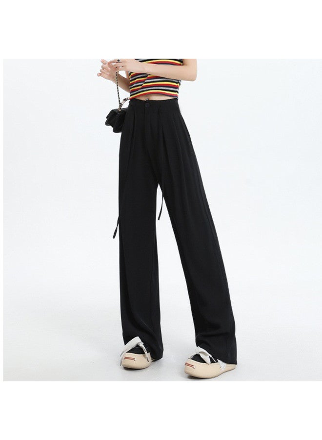 XINYANG Slim Wide-leg Pants For Women 2025 Summer - Flowy Straight-leg Trousers, Petite-friendly High-waisted Office Pants With Slimming Effect - Image 4