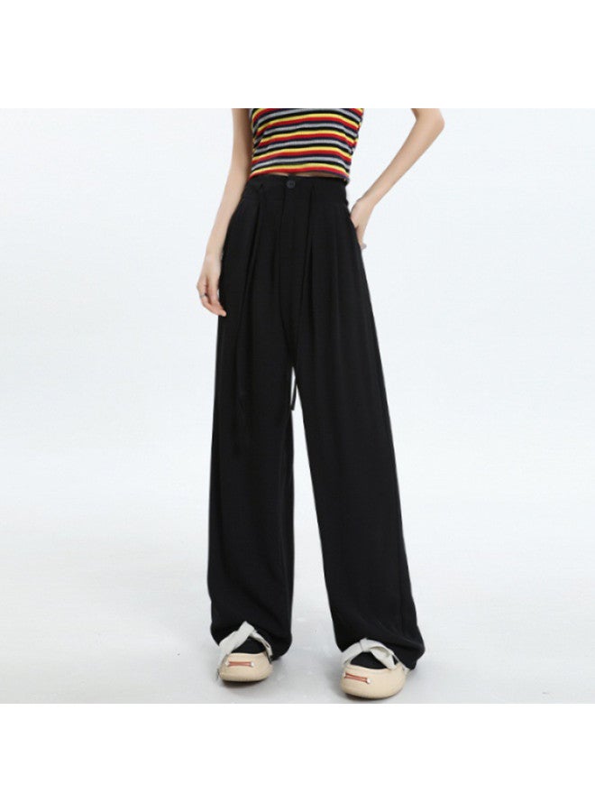 XINYANG Slim Wide-leg Pants For Women 2025 Summer - Flowy Straight-leg Trousers, Petite-friendly High-waisted Office Pants With Slimming Effect - Image 2