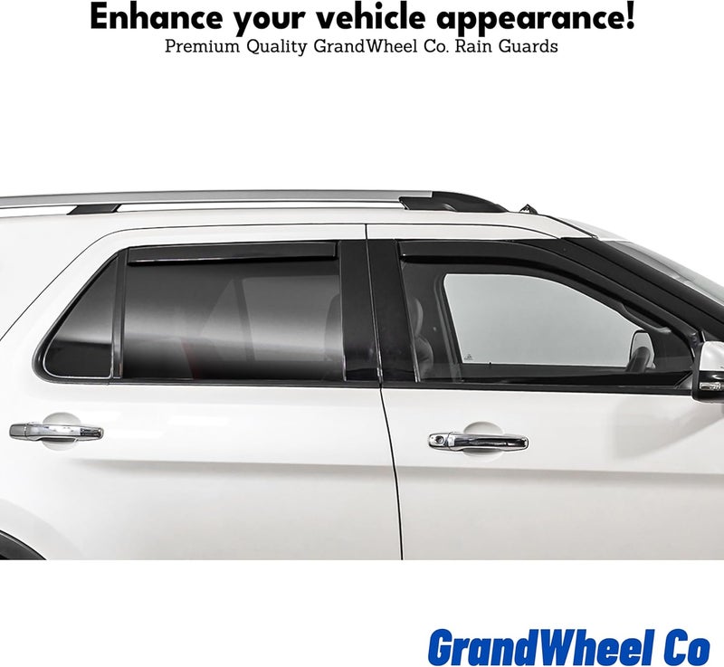 GrandWheel Co Smoke Tinted In-Channel Side Window Vent Visor Deflectors for Jeep Grand Cherokee 2011-2020 - 4pcs - Image 5