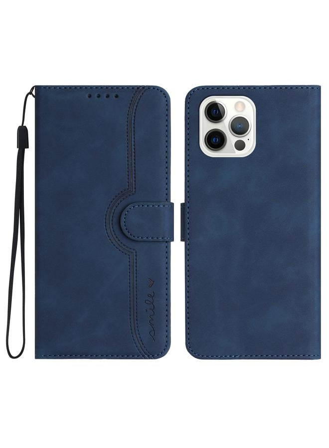 زبون جراب هاتف iPhone 13 Pro Max مصنوع من الجلد بنمط قلب - Image 1