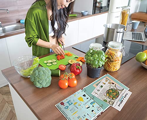 Better Kitchen Products Recipe Binder, Full Page 3 Ring Standard Binder Organizer Set (with 50 Page Protectors & 12 Category Divider Tabs) 11.5" x 12" Vintage Kitchen Design - Image 5