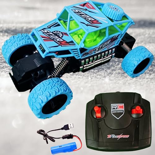 VRION® Off-Road 4x4 Rechargeable Stunt Car with 4WD - Remote Control Rock Crawler CAR 4X4 Wheel Drive Rally Car - The Mean Monster Machine in Plastic Blue Colour (Style 6) - Image 5