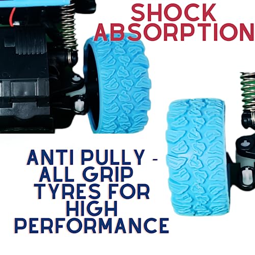 VRION® Off-Road 4x4 Rechargeable Stunt Car with 4WD - Remote Control Rock Crawler CAR 4X4 Wheel Drive Rally Car - The Mean Monster Machine in Plastic Blue Colour (Style 6) - Image 3