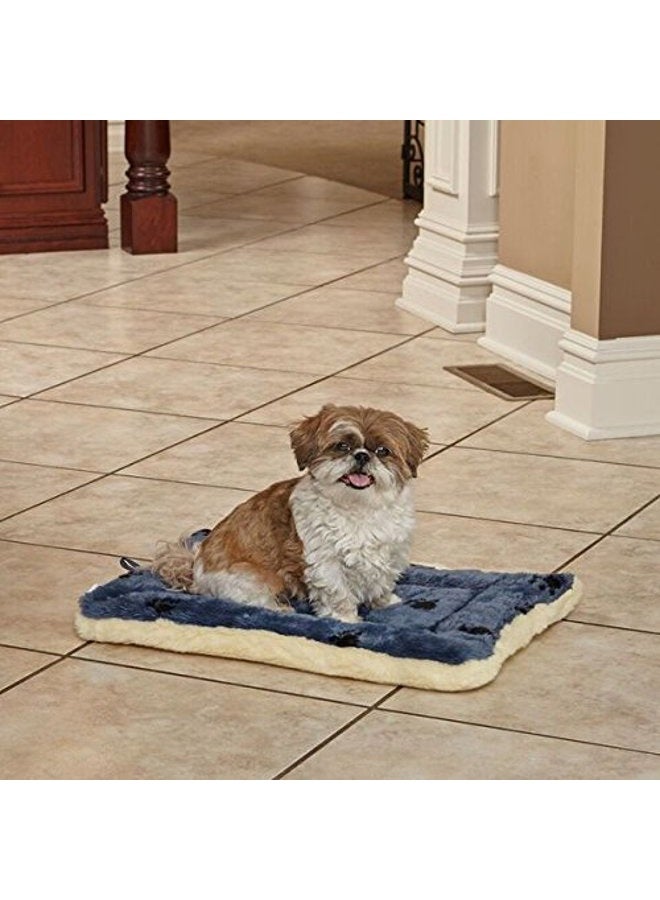 MidWest Homes for Pets Reversible Paw Print Pet Bed in Blue/White, Dog Bed Measures 17L x 11W x 1.5H for 'Tiny' Dog Breed, Machine Wash  - Image 2