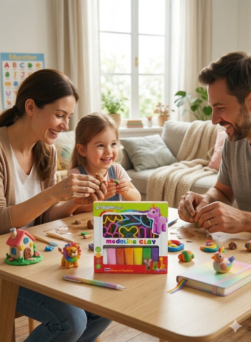Lasertec Modeling Clay Set – 7 Round Sticks with Arabic Letter Molds (PS Tray) – Creative Educational Fun for Kids, Non-Toxic and Colorful, Enhances Motor Skills and Artistic Expression - Image 4