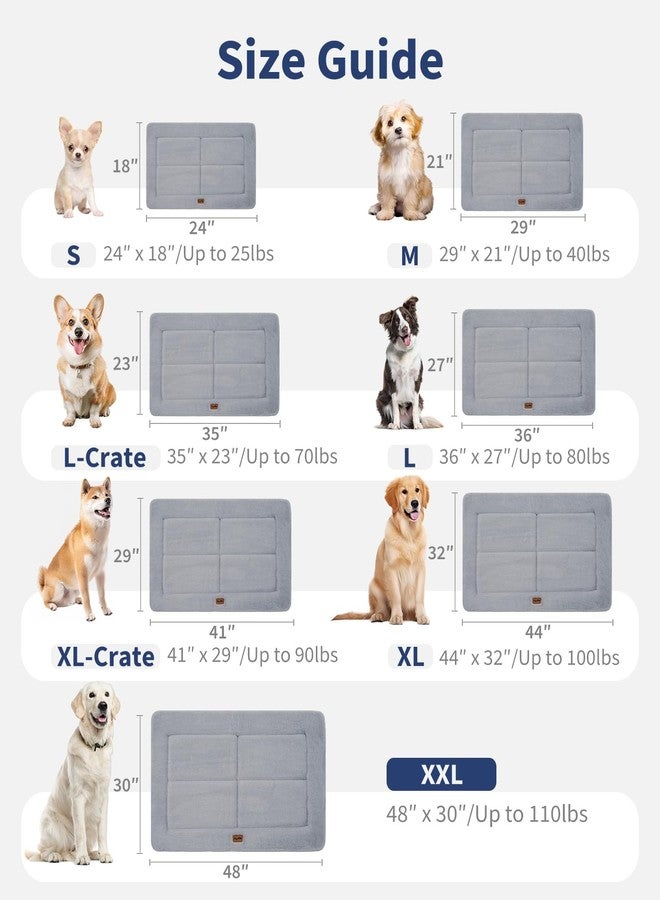 MADE 4 PETS Made4Pets Dog Crate Pad Bed for Medium Large Dogs, Washable & Reversible, Anti-Slip Kennel Mat for Cozy Sleeping, Soft Fluffy Dog Bed for Indoor & Outdoor Use, 35"x23", Gray - Image 5