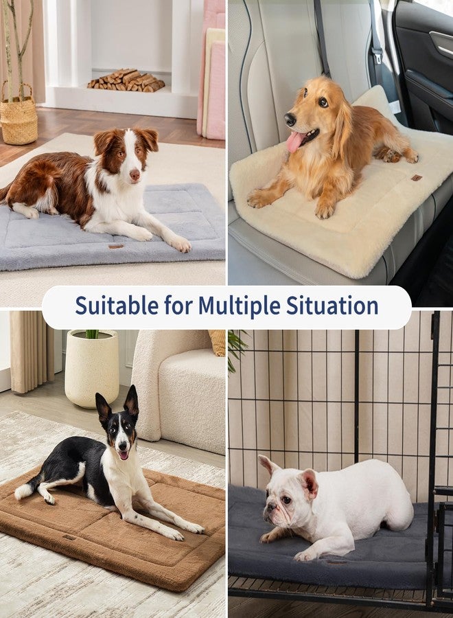 MADE 4 PETS Made4Pets Dog Crate Pad Bed for Medium Large Dogs, Washable & Reversible, Anti-Slip Kennel Mat for Cozy Sleeping, Soft Fluffy Dog Bed for Indoor & Outdoor Use, 35"x23", Gray - Image 4