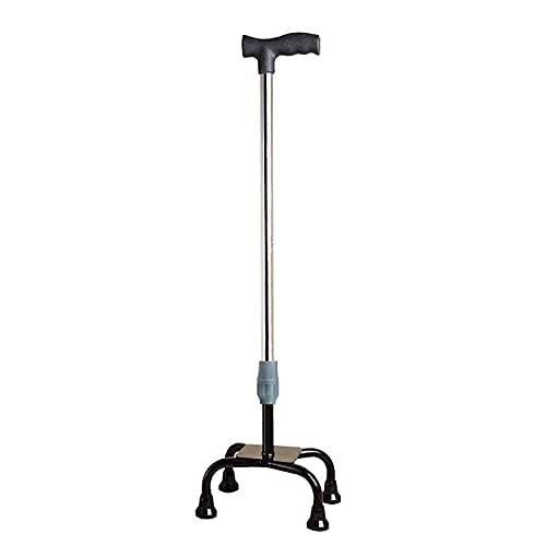 MUBBA 4 Leg Walking Stick Height Adjustable Iron Stick Quadripod Stick Four Leg Chrome - Image 4