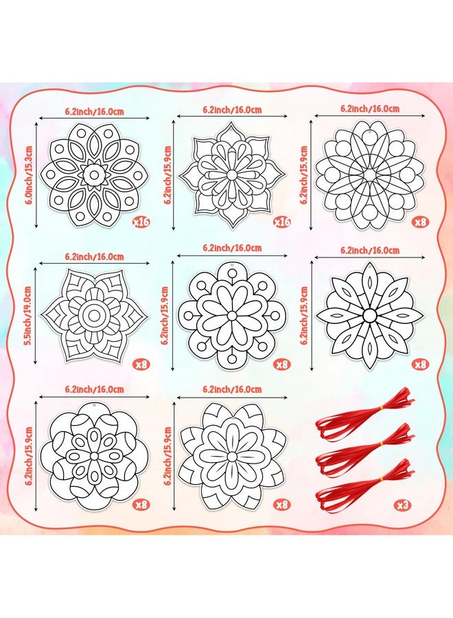 BeYumi Coloring Mandala Craft Kit - 83Pcs Color Your Own Mandala Kit for Kids DIY Ornament Geometric Card Decor School Classroom Summer Party Activity Art Craft - Image 2