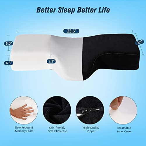 PRASNE Lash Pillow for Lash Extensions,Memory Foam Neck Pillow Eyelash Extension Ergonomic Curve Improve Cervical Pillows for Neck Pain - for Side and Back Sleeping Contour Pillow,Travel Pillow - Image 5