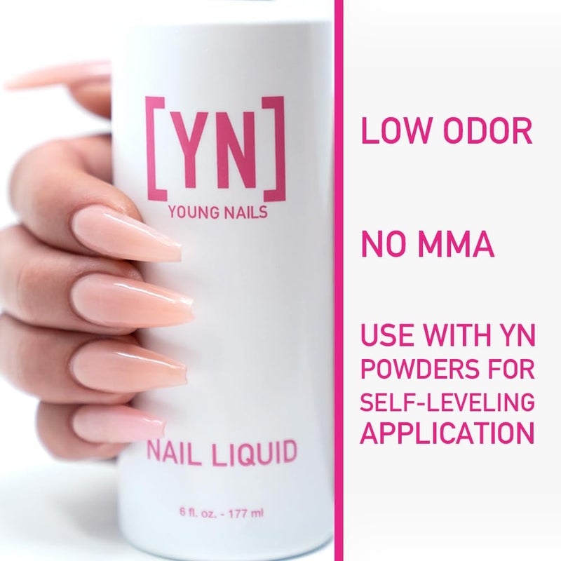 Young Nails Liquid Nail Monomer for Acrylic Nail Powder - Professional Liquid Monomer, Acrylic Nails At Home, Low Odor, MMA Free, Non-Yellowing, 6 oz - Image 2