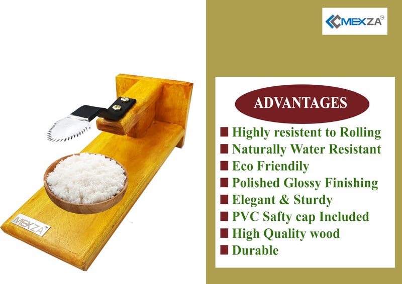 MEXZA™ Large Size Wooden Table Top Coconut Scraper Chirava Grater Thengai Thuruvi (L) - Image 5