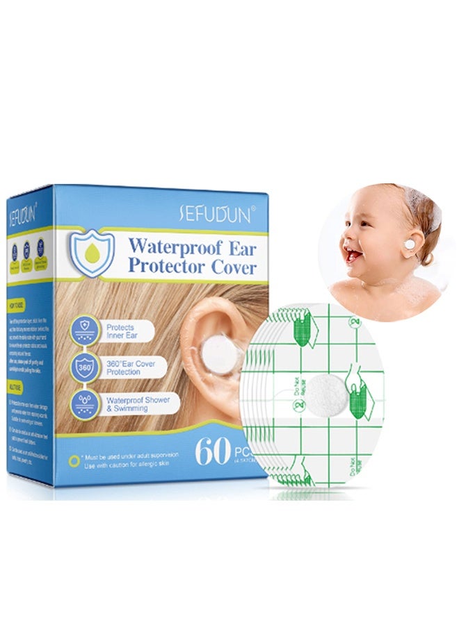 Sefudun 60 Pcs Waterproof Ear Protectors Cover For Swimming Shower Ear Protectors With Waterproof Cotton Ear Plugs For Shower Surfing Snorkeling And Other Water Sports - Image 1