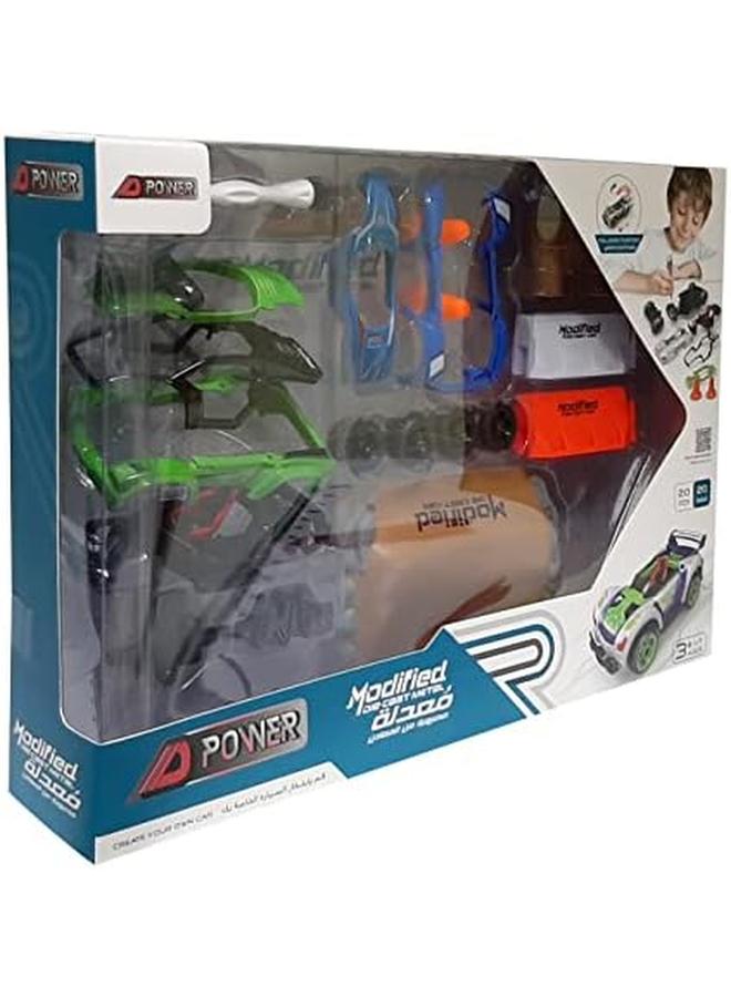 D-Power Diy Modified Scale 1 32 Race Car Building Toy Kit For Kids 20 Pieces Multicolor - Image 2