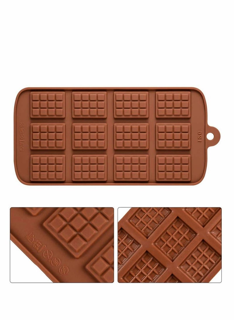 Excefore Square Silicone Candy Molds for Hard Candy Chocolate Gummy Caramel, Ganache, Ice Cubes, Pack of 4  - Image 1