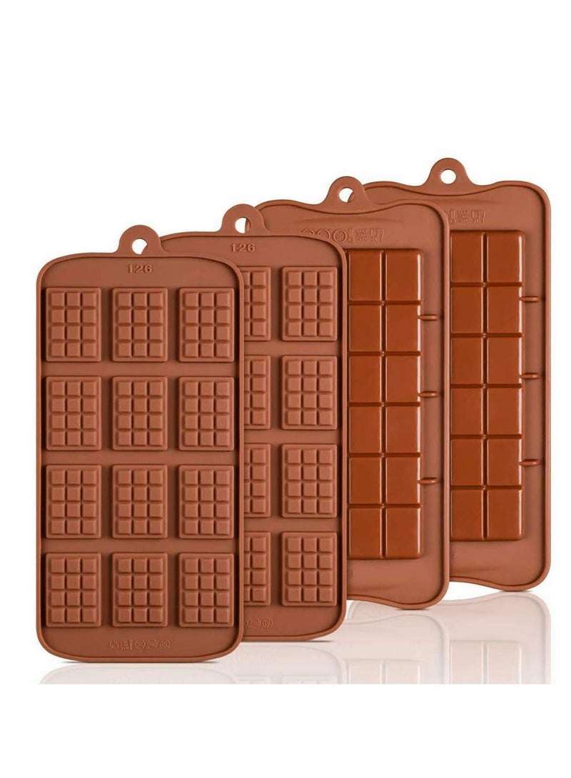 Excefore Square Silicone Candy Molds for Hard Candy Chocolate Gummy Caramel, Ganache, Ice Cubes, Pack of 4  - Image 3