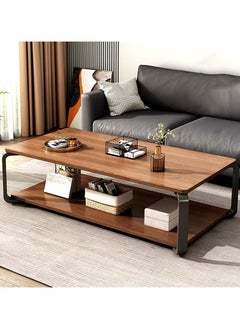 DubaiGallery Coffee Table Smooth 2 Tier Side Table Luxury Designer House Decor Living Room End Table with Gold Metal Frame  - Image 3