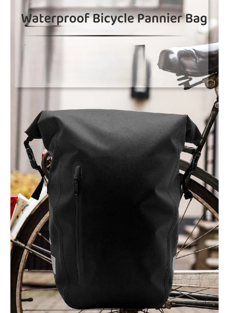 Generic TPU Waterproof Bicycle Pannier Bag, Bike Rear Seat Trunk Bag, 25L Large Capacity, Portable Outdoor Bicycle Pannier Trunk Rear Rack Bag for Mountain Road MTB Bicycle Cycling Sport Bike Accessories - Image 1