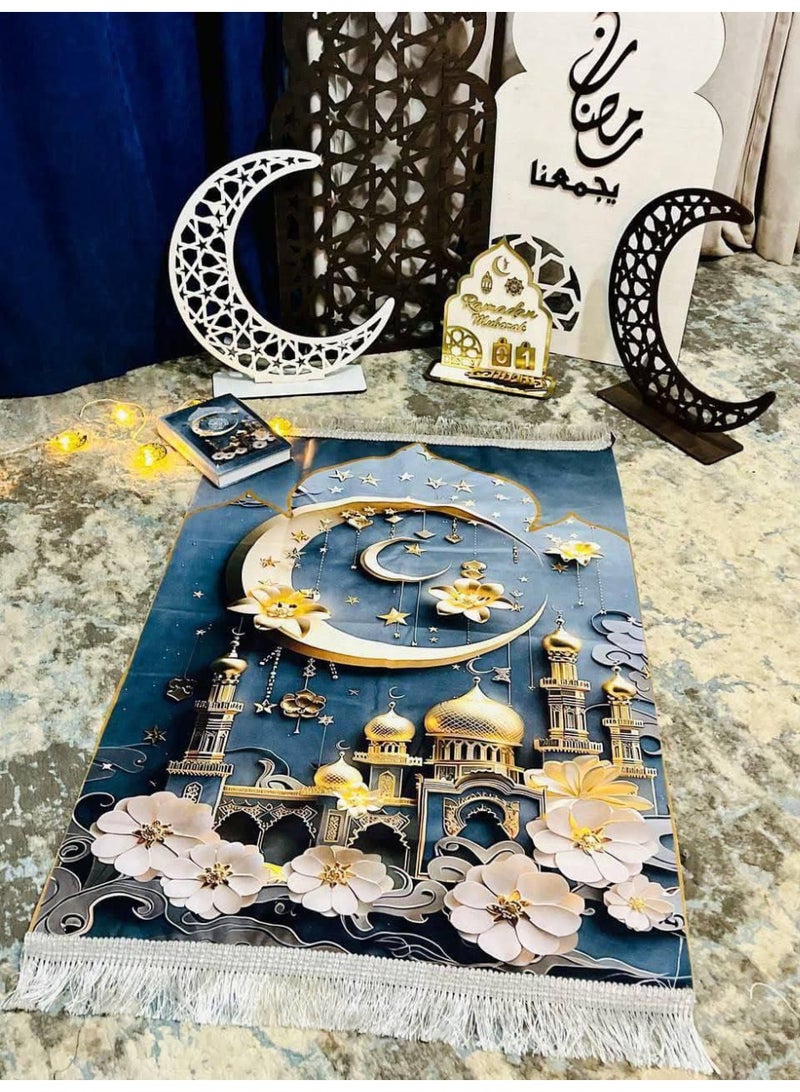 Large Quran and prayer mat set – heavy material with incense burner and prayer beads inside an elegant box