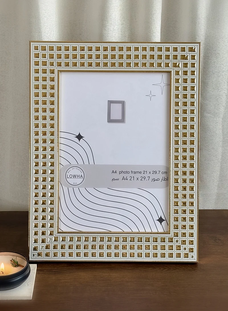 LOWHA Ornate Tabletop Picture Photo Frame with MDF Backing Includes Built-in Stand and Acrylic Front