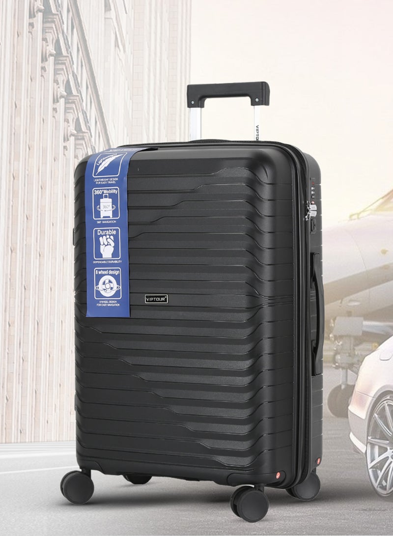 فيبتور طقم حقائب سفر بعجلات 3 قطع PP حقيبة جانبية صلبة بعجلات دوارة 360 درجة مع قفل TSA - Image 2