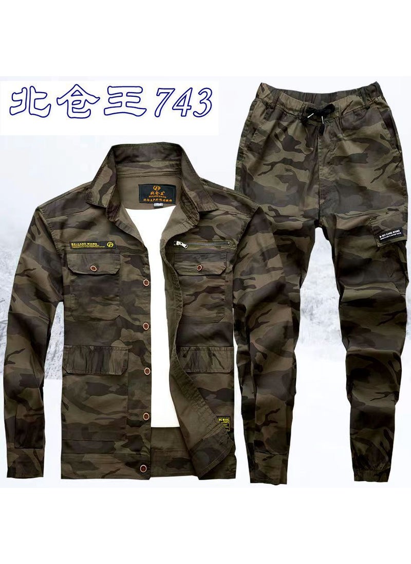 Generic Beicangwang Mens Summer Thin Long Sleeve Elastic Work Suit Wear-resistant Breathable Welding Labor Protection Suit 746 Suit  - Image 2