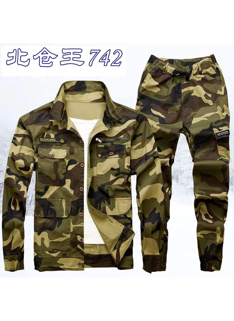Generic Beicangwang Mens Summer Thin Long Sleeve Elastic Work Suit Wear-resistant Breathable Welding Labor Protection Suit 746 Suit  - Image 3