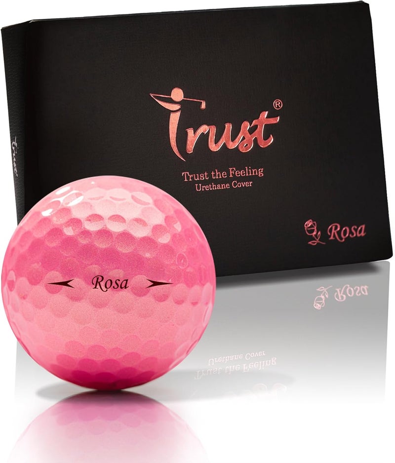 Trust Golf Balls - Aurora & Rosa Crystal Urethane Series | Eye-Catching & Easy to Spot | Maximum Distance, Soft Feel, Straight Flight, & Greenside Control | Blue, Orange, Pink, Yellow | 12 or 48 Balls - Image 1