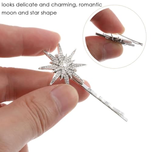 Zbdroxygen 3Pcs Sun and Moon Hair Accessories, Hair Clips for Women Stylish, Silver Hair Pins for Girls and Women, Fashion Accessories for Daily Hairstyling and convenient Occasions - Image 4