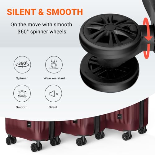 Verdi Hardside Carry On Luggage with Spinner Wheels Lightweight Travel Suitcase - Image 3