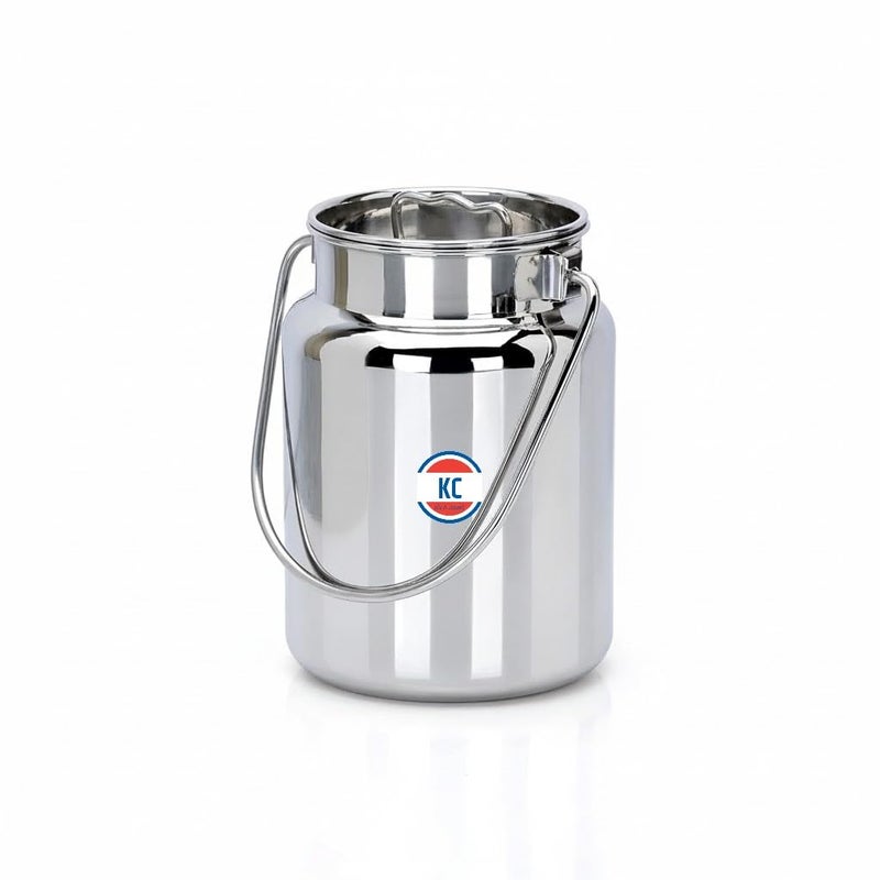 KC Stainless Steel Milk Can with Lid, 3000 ml Capacity, 15 cm Diameter, Jointless Akhand Design, Storage Container for Milk, Oil and Ghee - Image 5