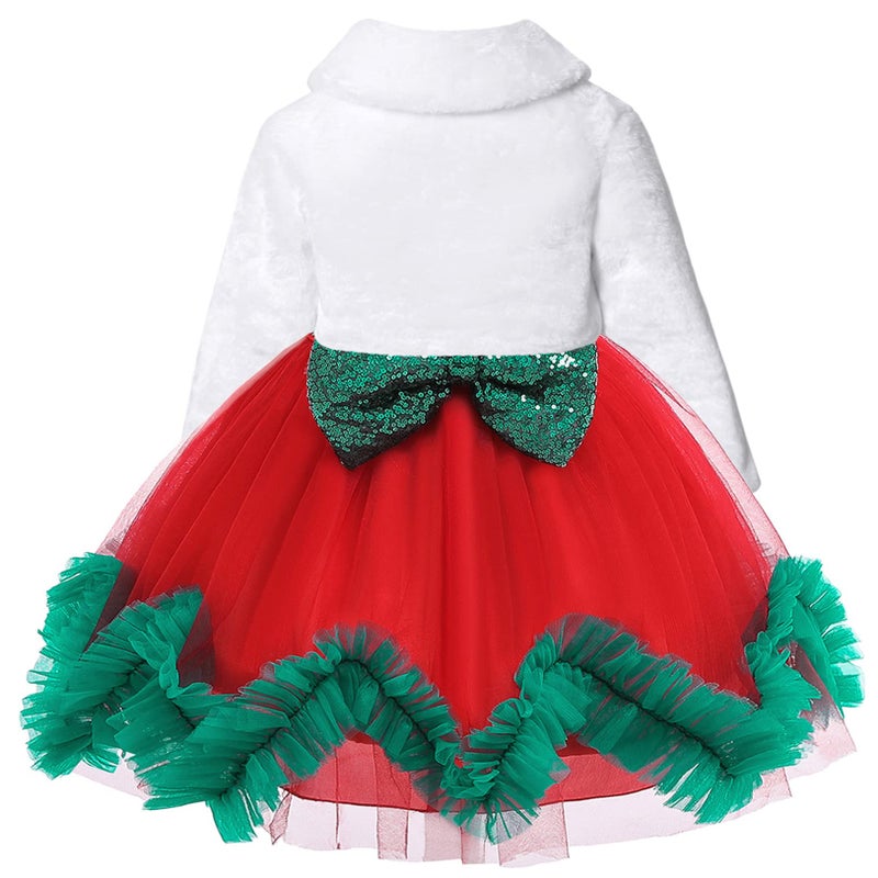 CHILDRENSTAR Girls White Shrug Sweaters Faux Fur Cardigan Bolero Kids Shawl Wrap, Size 12 13 - Image 3