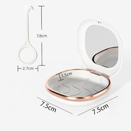 Hodaqe Retainer Case, Denture Box With Mirror And Retainer Removal Tool, Slim Night Mouth Guard Case, Portable Magnetic Switch Aligner Case (Blue, Without Braces) - Image 2