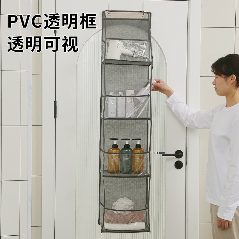 Household Door Storage Hanging Bag Transparent Visual Multifunctional Bag Storage Bag Layered Storage Hanging Bag Storage Artifact - Image 2