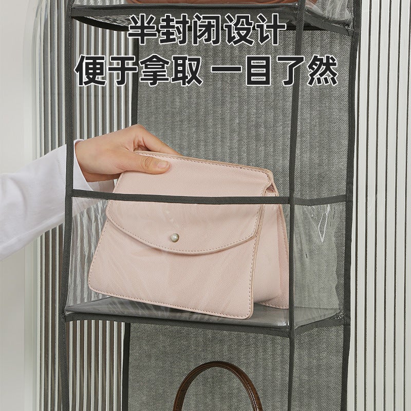 Household Door Storage Hanging Bag Transparent Visual Multifunctional Bag Storage Bag Layered Storage Hanging Bag Storage Artifact - Image 3