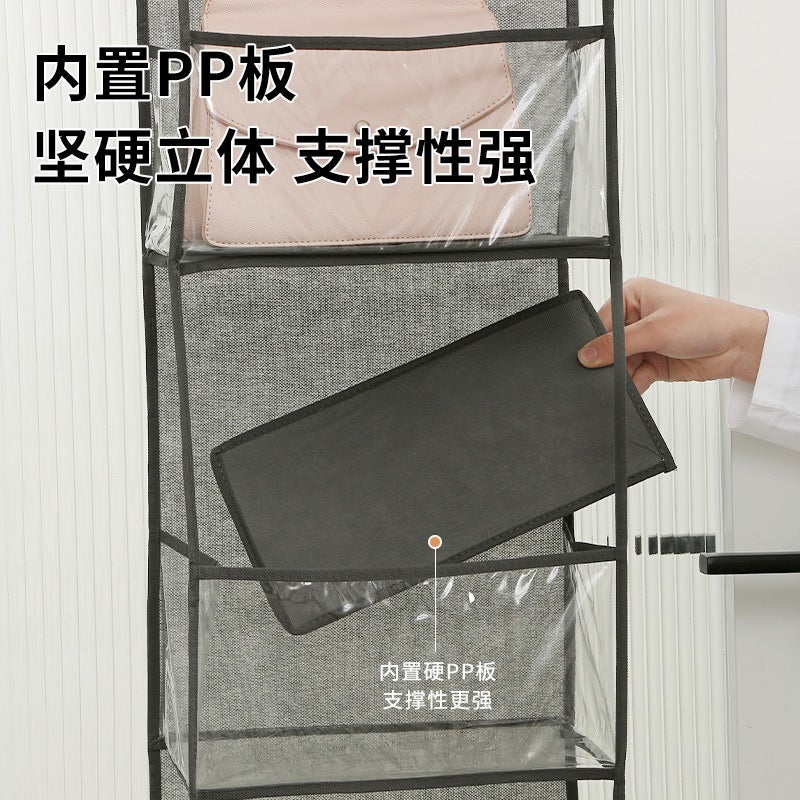 Household Door Storage Hanging Bag Transparent Visual Multifunctional Bag Storage Bag Layered Storage Hanging Bag Storage Artifact - Image 4