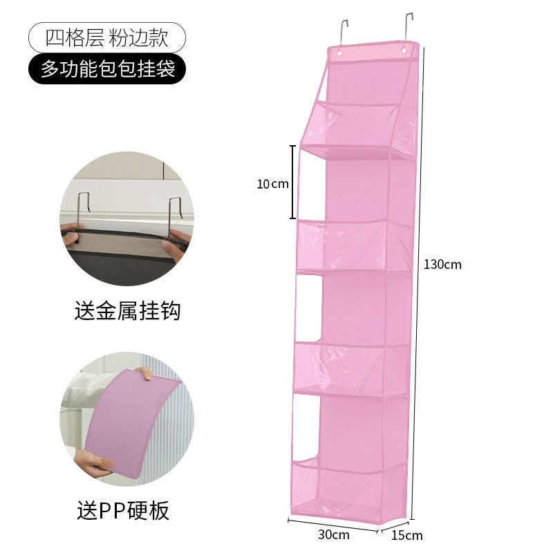 Household Door Storage Hanging Bag Transparent Visual Multifunctional Bag Storage Bag Layered Storage Hanging Bag Storage Artifact - Image 1